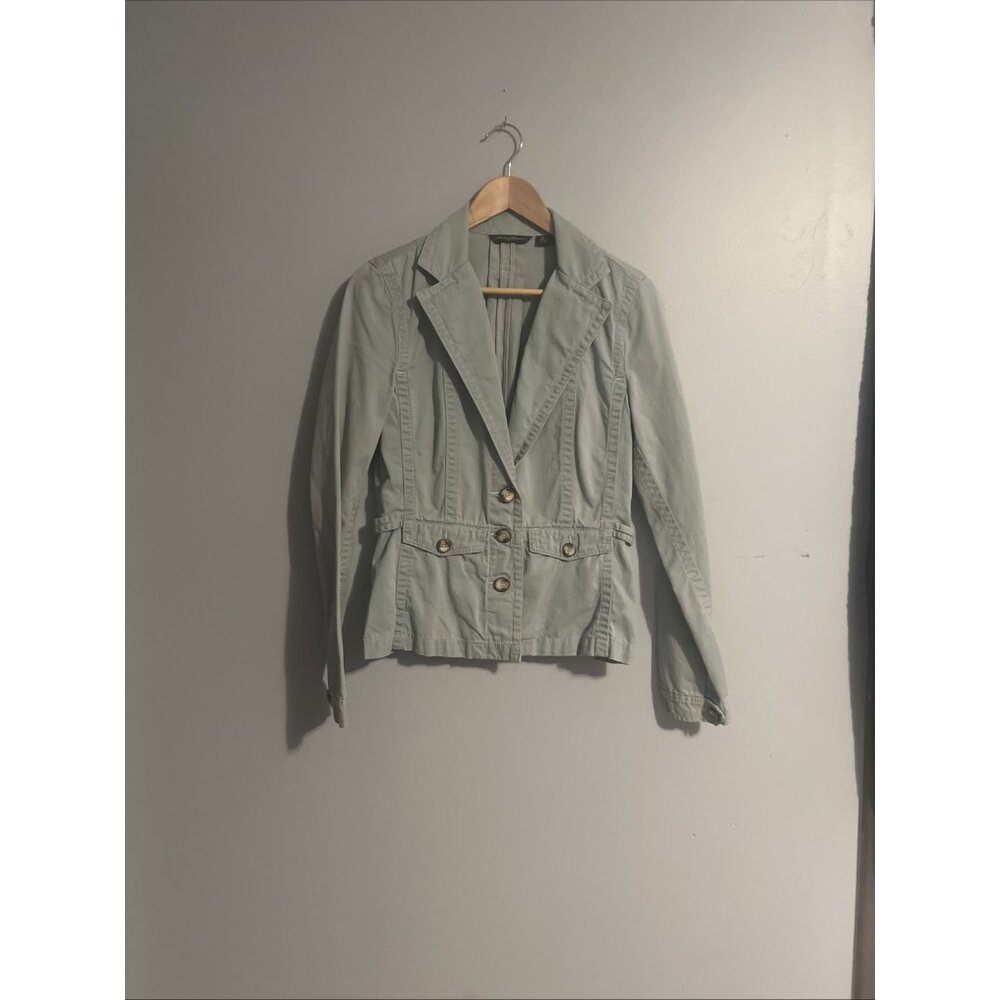 Eddie Bauer Blazer Jacket Women’s 8Tall Lt Blue Outdoor Adjustable 100% Cotton